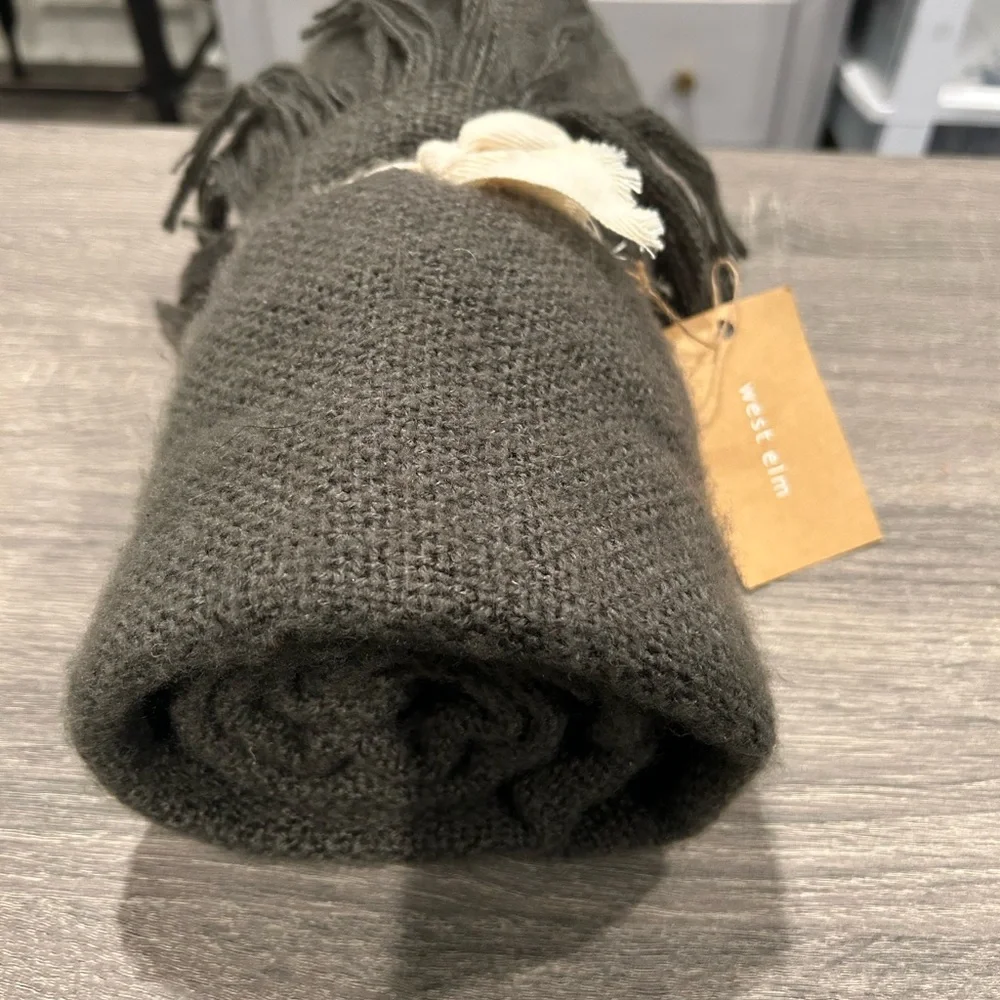 West Elm Gray Throw Blanket